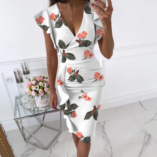 Women Floral Print Midi Dress