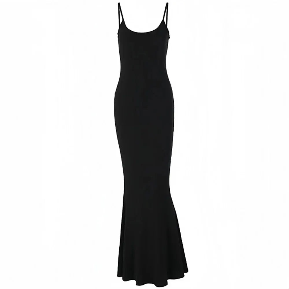 Elegant Chiffon Women's Slip Dress - Sleeveless & Backless